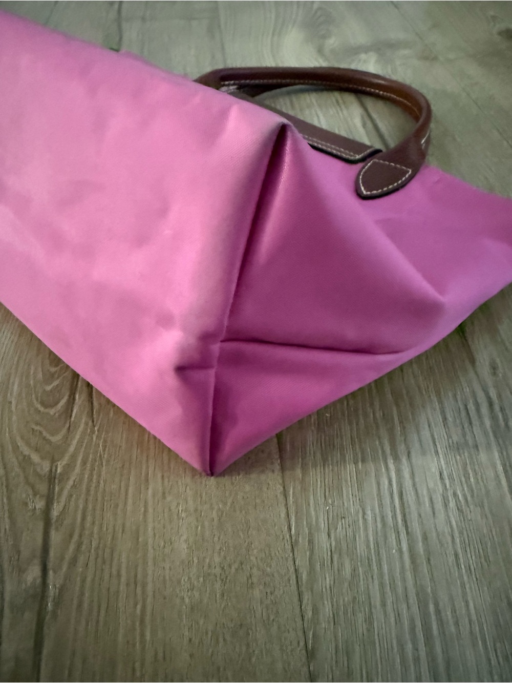 Longchamp LE PLIAGE ORIGINAL S HANDBAG Pink Canvas Snap Zip Tote Purse French - Picture 12 of 14